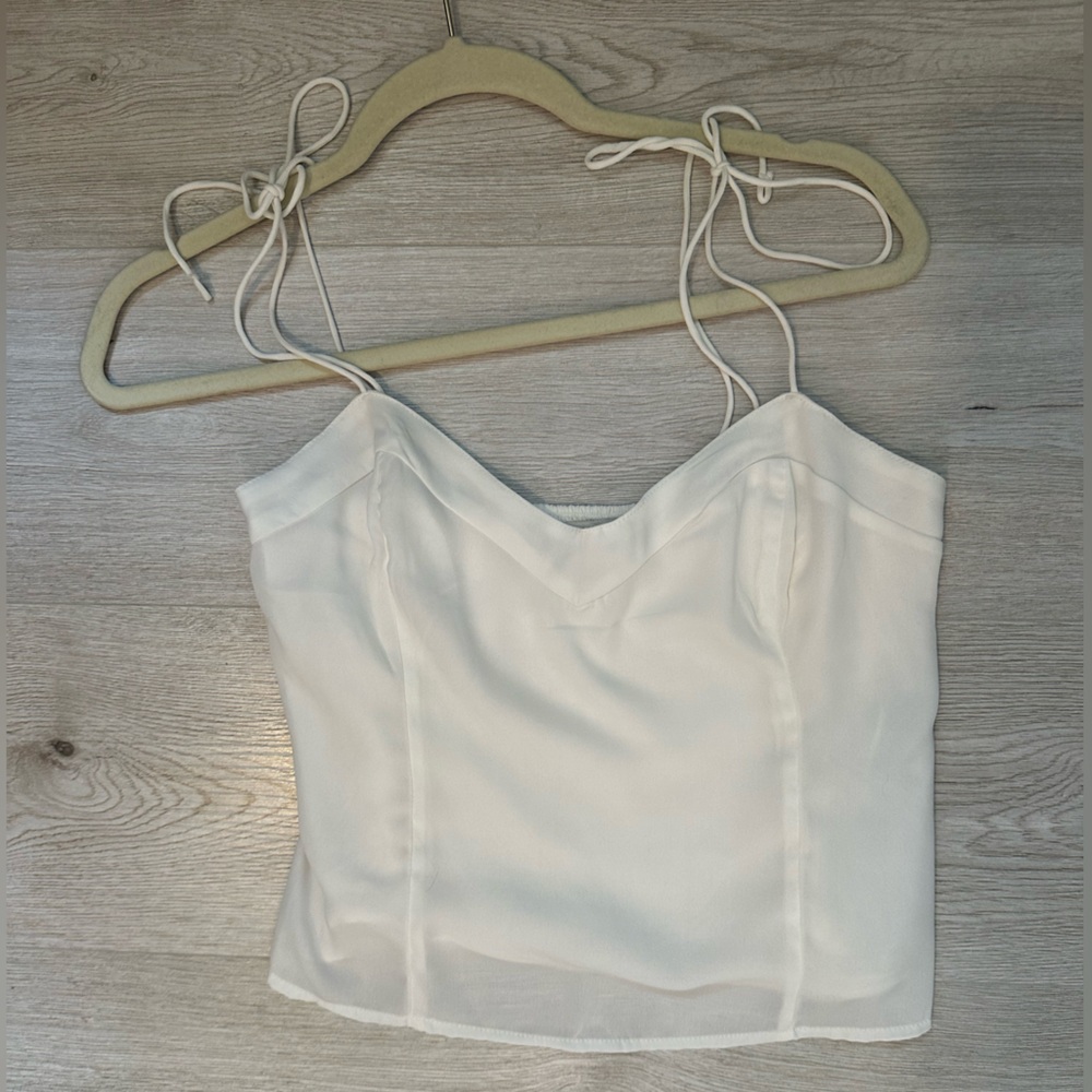 White Abercrombie and fitch tie tank top size small